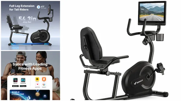 merach-s08-aura-recumbent-bike with-15.6-hd-screen